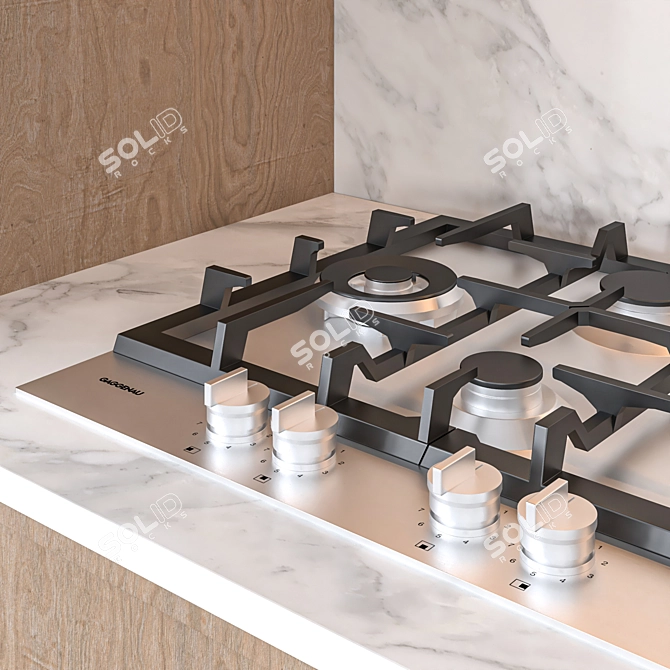 Modern Kitchen Set with Gaggenau Appliances & Grohe Fixtures 3D model image 5