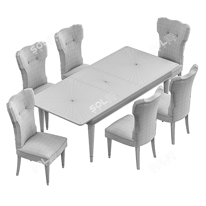 Modern Italian Dining Set 3D model image 4