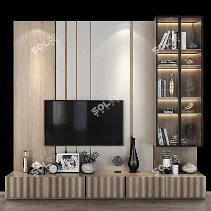 Modern TV Wall Unit 268 3D model image 1