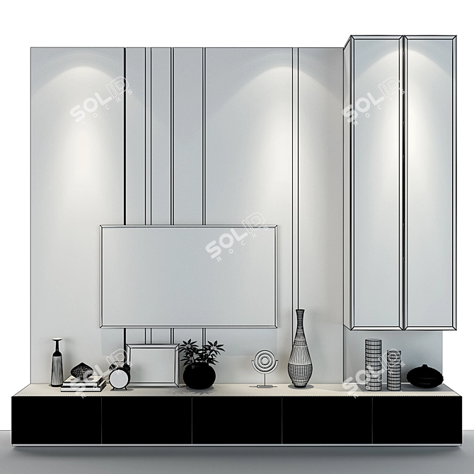 Modern TV Wall Unit 268 3D model image 2