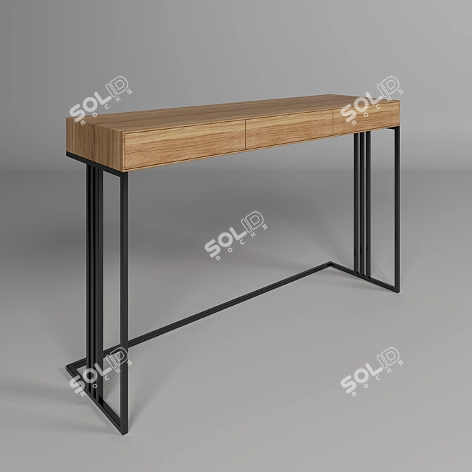 Industrial Chic Console Table 3D model image 1