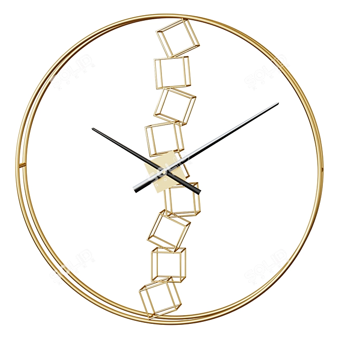 Golden Architect Wall Clock 3D model image 1