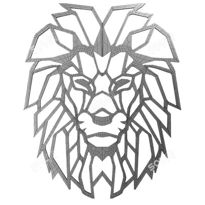 Stylish Lion Wall Decor 3D model image 3