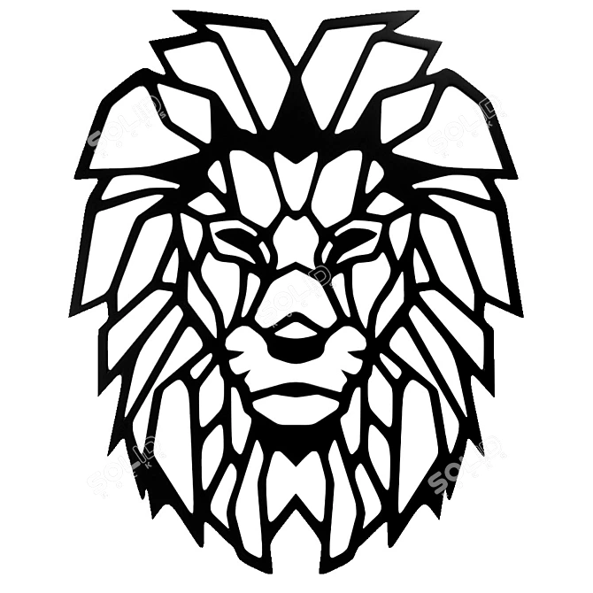 Stylish Lion Wall Decor 3D model image 4