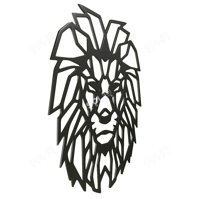 Stylish Lion Wall Decor 3D model image 5