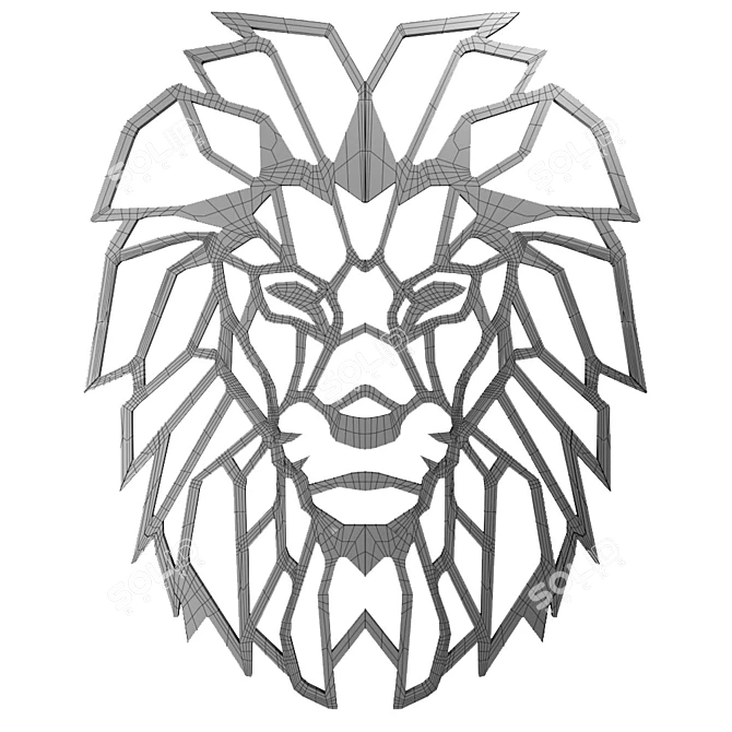 Stylish Lion Wall Decor 3D model image 6