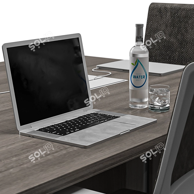 Elegant Brown Conference Table 3D model image 6