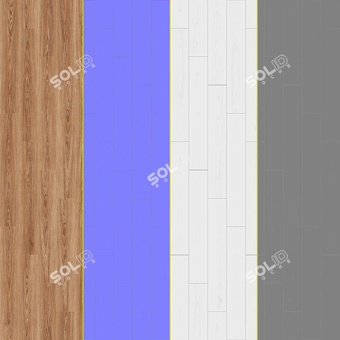 Parquet 09: Standard & Herringbone Patterns, 12 Plank Collection 3D model image 2