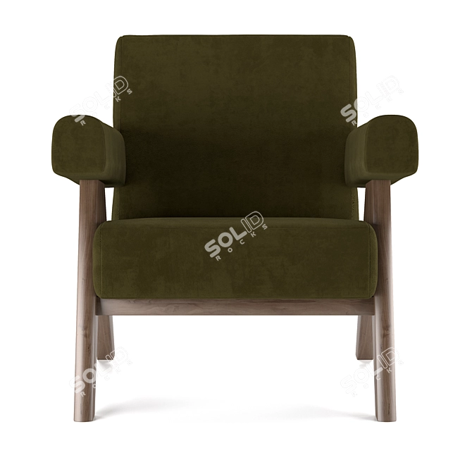 Cozy Comfort Upholstered Armchair 3D model image 3