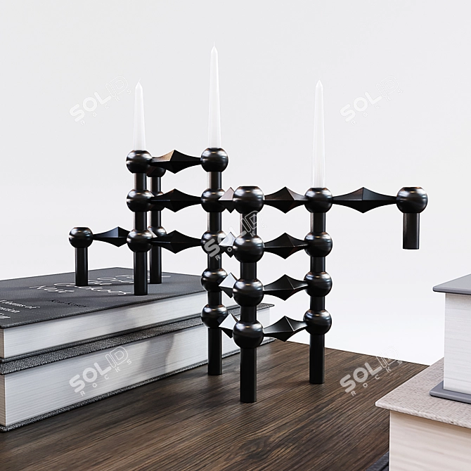 Elegant Coffee Table Decor Set 3D model image 4