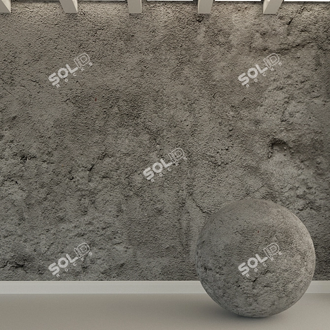 Vintage Concrete Wall Texture 3D model image 1