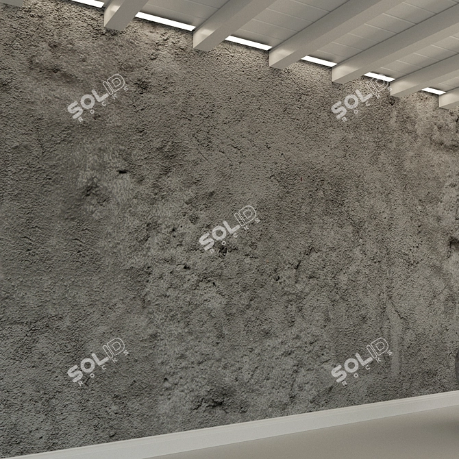 Vintage Concrete Wall Texture 3D model image 2