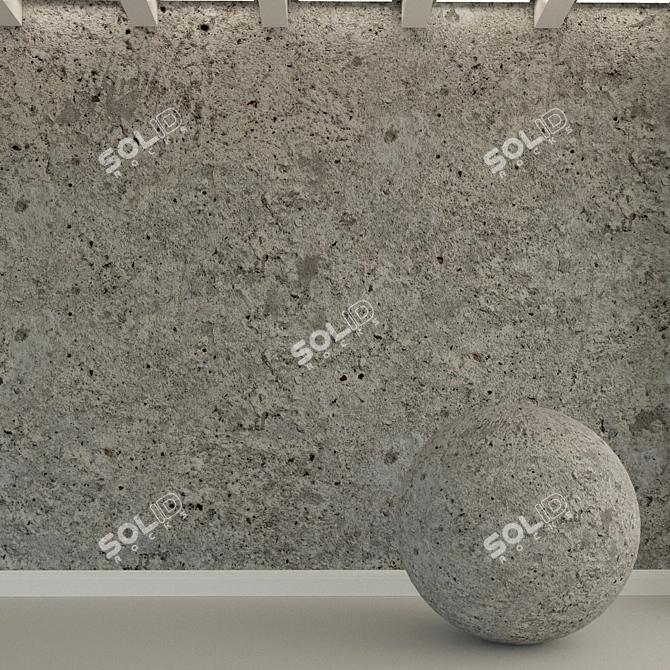 Vintage Concrete Wall Texture 3D model image 1