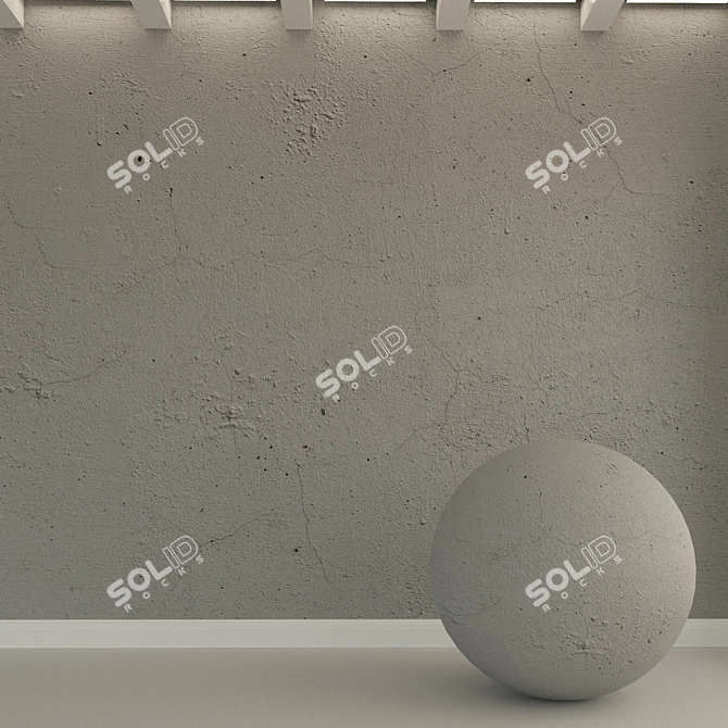 Vintage Concrete Wall Texture 3D model image 1