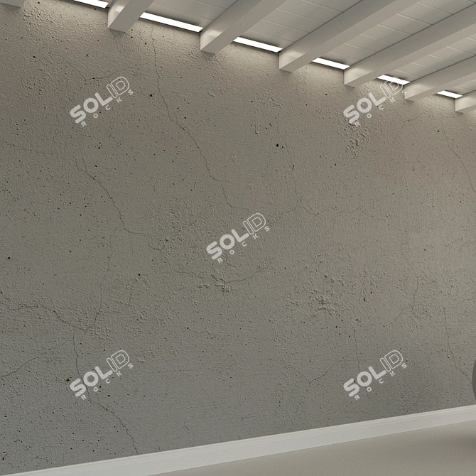 Vintage Concrete Wall Texture 3D model image 3