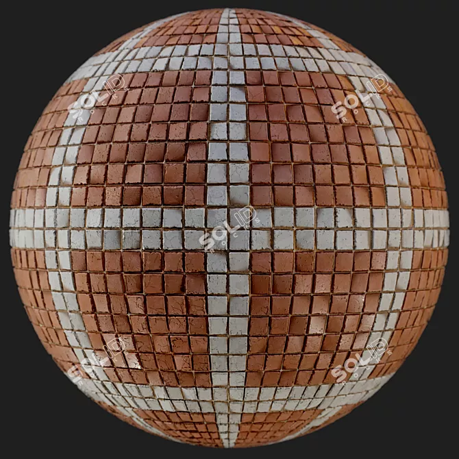 Seamless PBR Sidewalk Tiles 3D model image 5