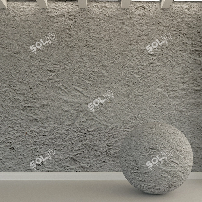 Title: Vintage Concrete Wall Panels 3D model image 1