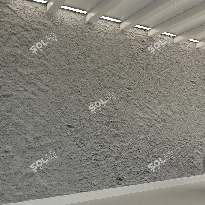 Vintage Concrete Wall: Old and Textured 3D model image 3