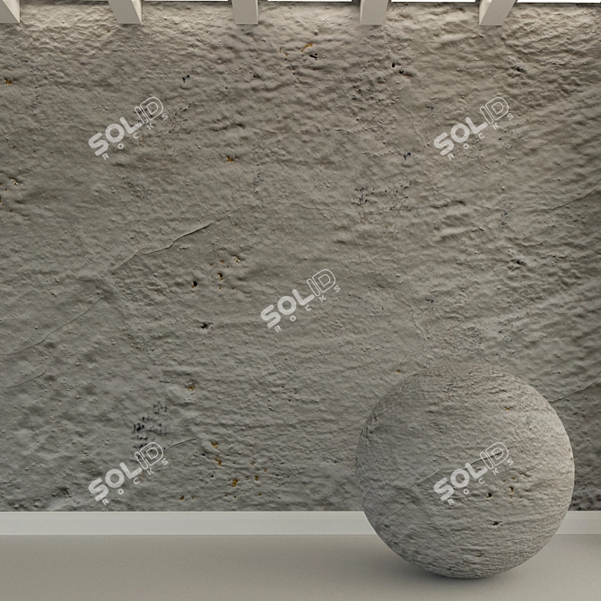 Vintage Concrete Wall Texture 3D model image 1