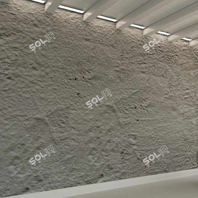 Vintage Concrete Wall Texture 3D model image 3