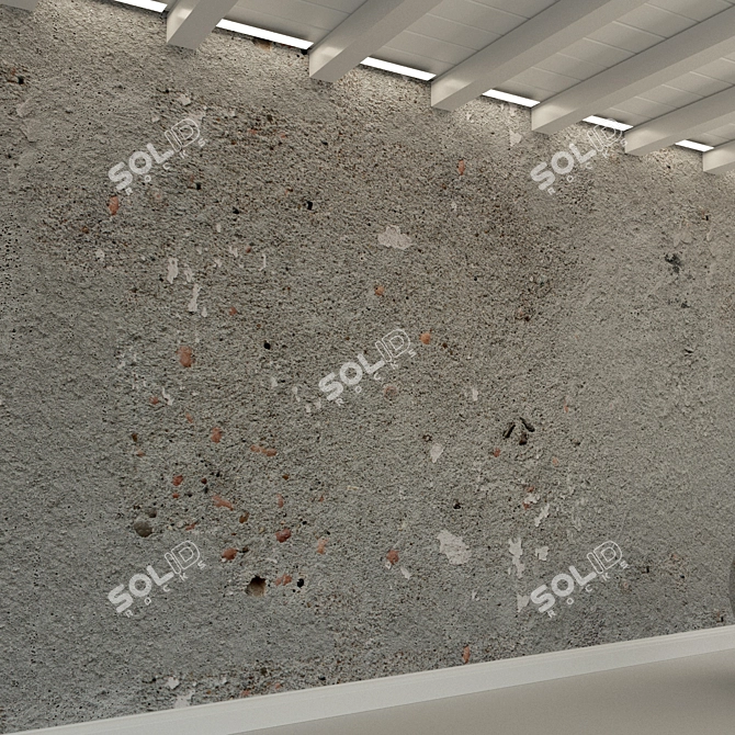 Title: Vintage Concrete Wall | Old, Rough & Textured 3D model image 2