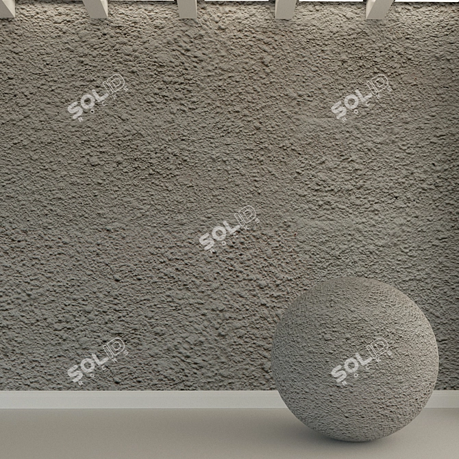 Title: Vintage Concrete Wall 3D model image 1