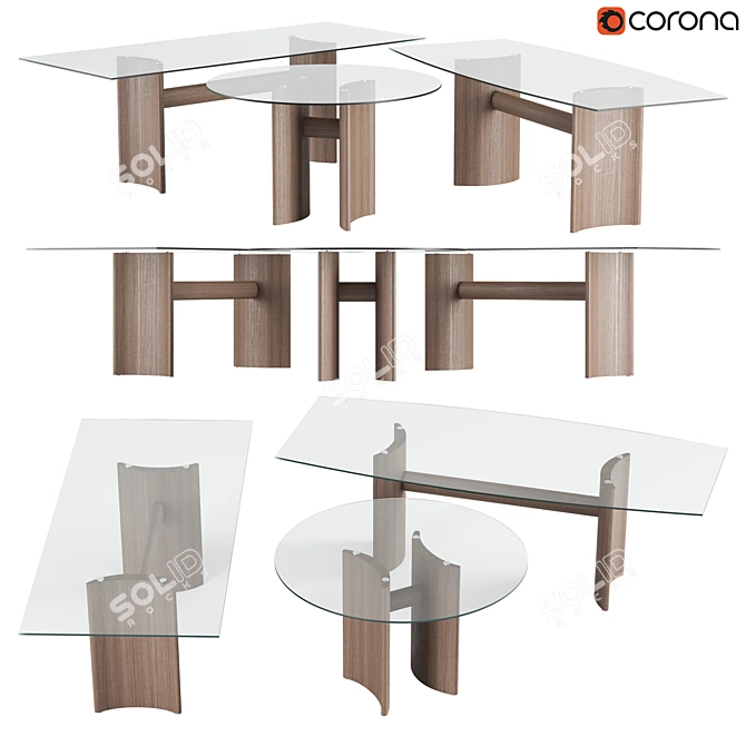 Minimalist Italian Tables by Porada 3D model image 1