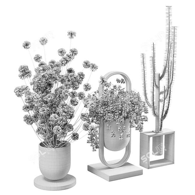 Elegant Pot Set for Stylish Decor 3D model image 3