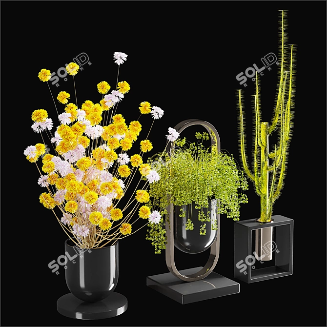 Elegant Pot Set for Stylish Decor 3D model image 4