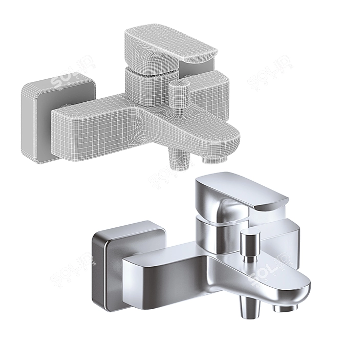 Vitra Shower Faucets with Rubber Hose 3D model image 6