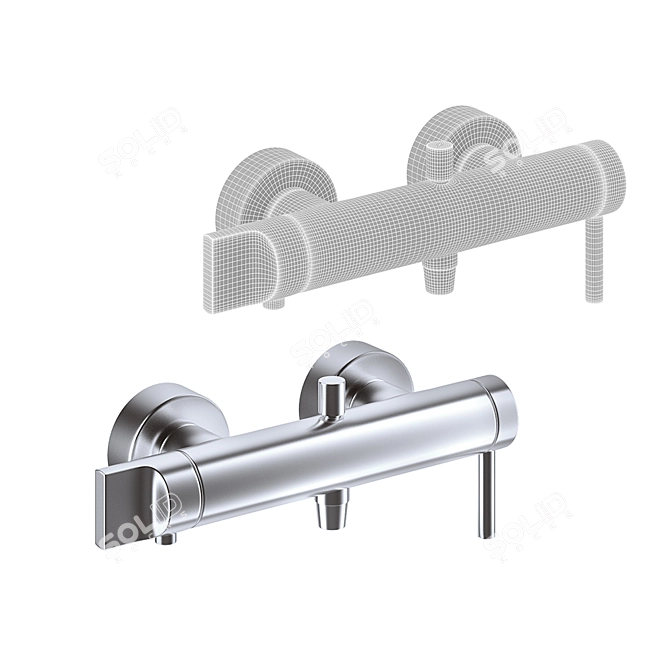 Vitra Shower Faucets: Elegant Design, Rubber Hose 3D model image 5