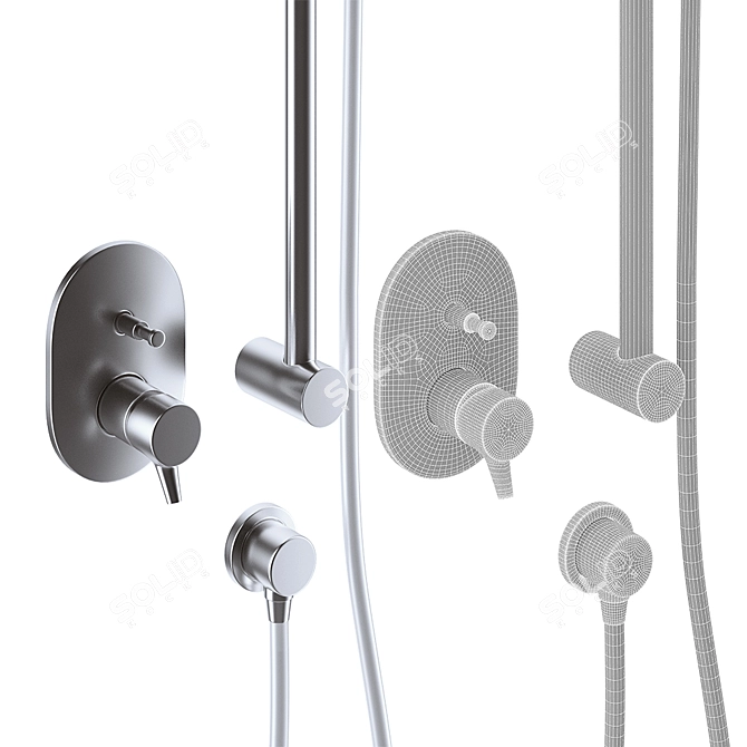 Vitra Concealed Shower Mixers 3D model image 2