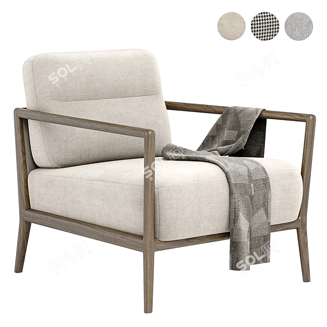 Elegant Carlton Armchair: Perfect Comfort 3D model image 3