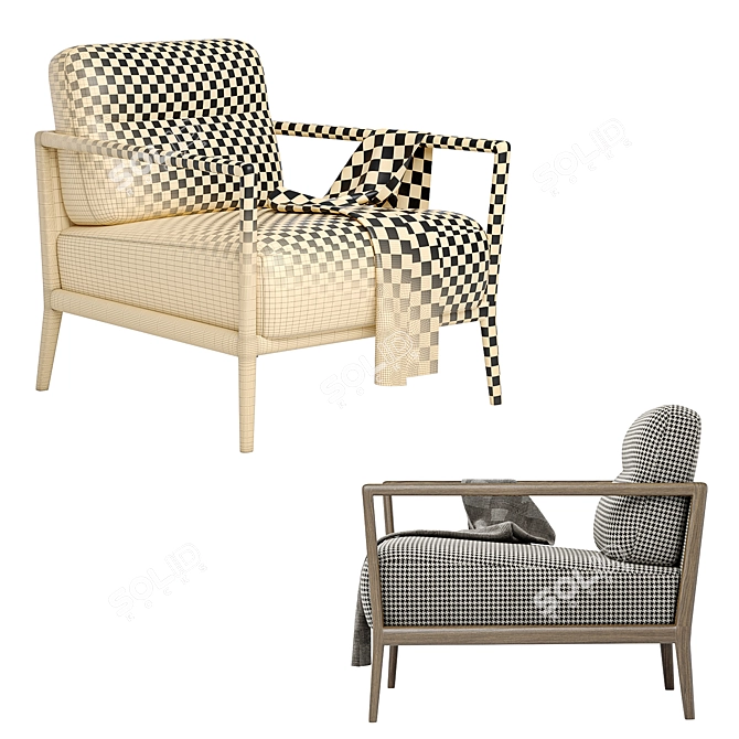 Elegant Carlton Armchair: Perfect Comfort 3D model image 5