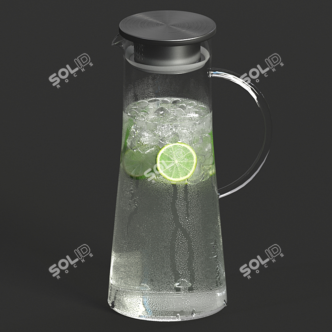 Refreshing Lemonade in Pitcher 3D model image 1