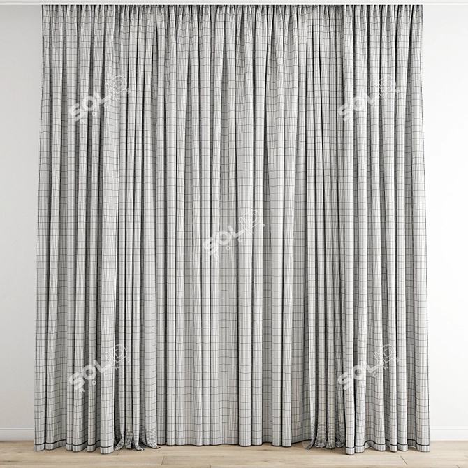 Polygonal Curtain Model: 3ds Max & OBJ Formats 3D model image 4