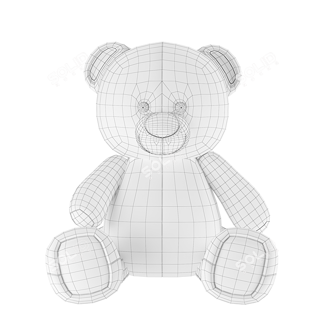 Fluffy Teddy Bear Plush 3D model image 1