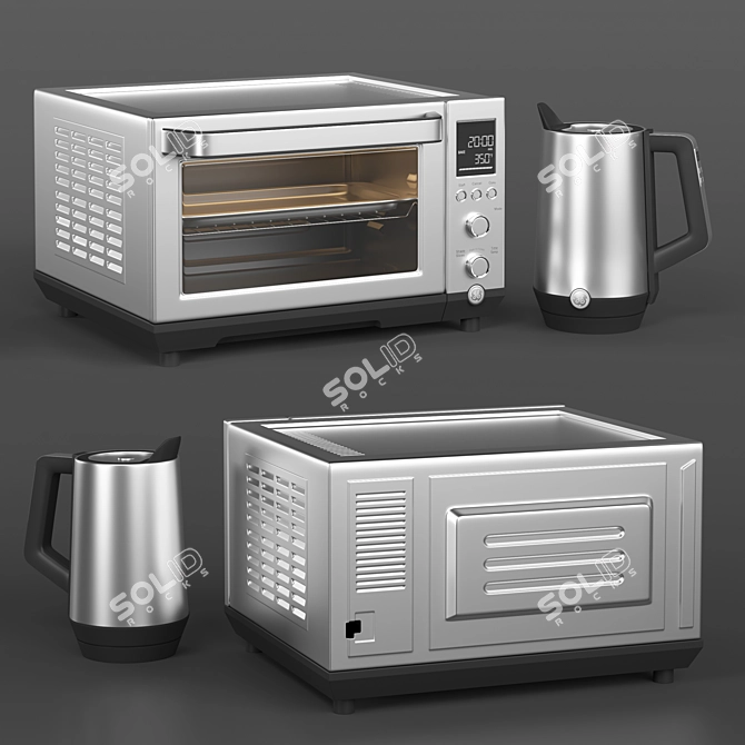 GE Premium Kitchen Set: High-Quality Appliances 3D model image 2