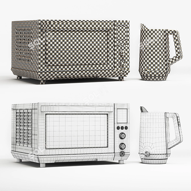 GE Premium Kitchen Set: High-Quality Appliances 3D model image 8