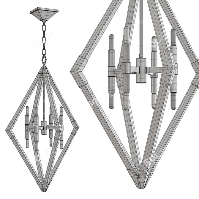 Elegant Lyons Pendant Light 3D model image 2