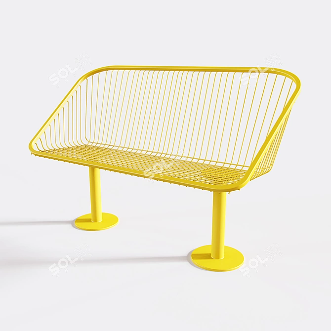 Korg Park Bench: Outdoor Seating Elegance 3D model image 3