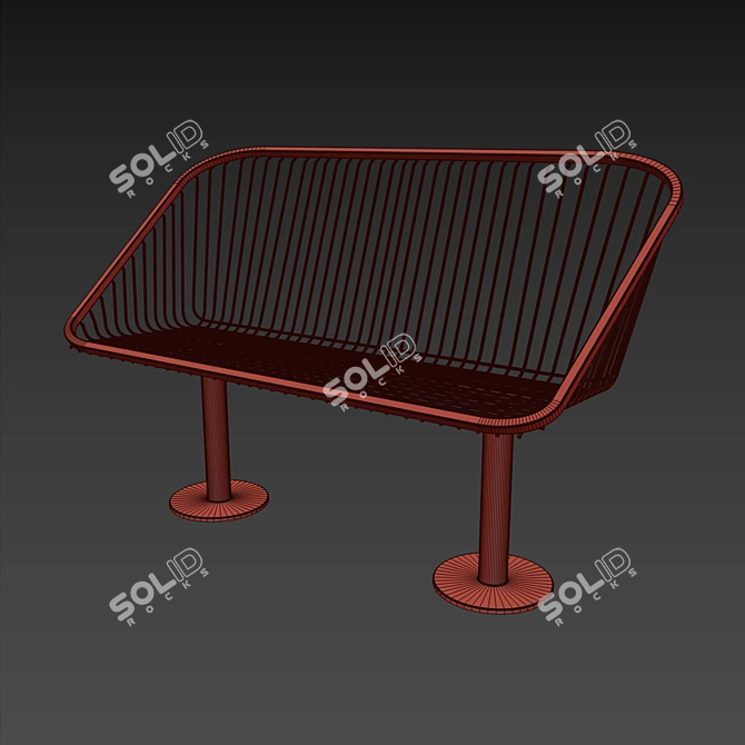 Korg Park Bench: Outdoor Seating Elegance 3D model image 6