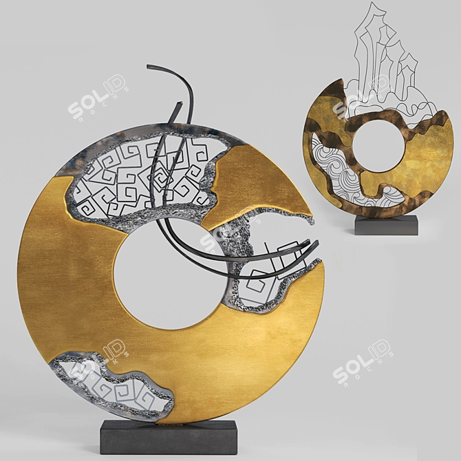 Contemporary Metal Interior Sculptures 3D model image 1