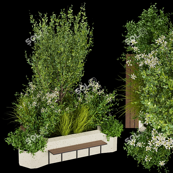 Urban Outdoor Bench - Collection Plant Vol 251 3D model image 1