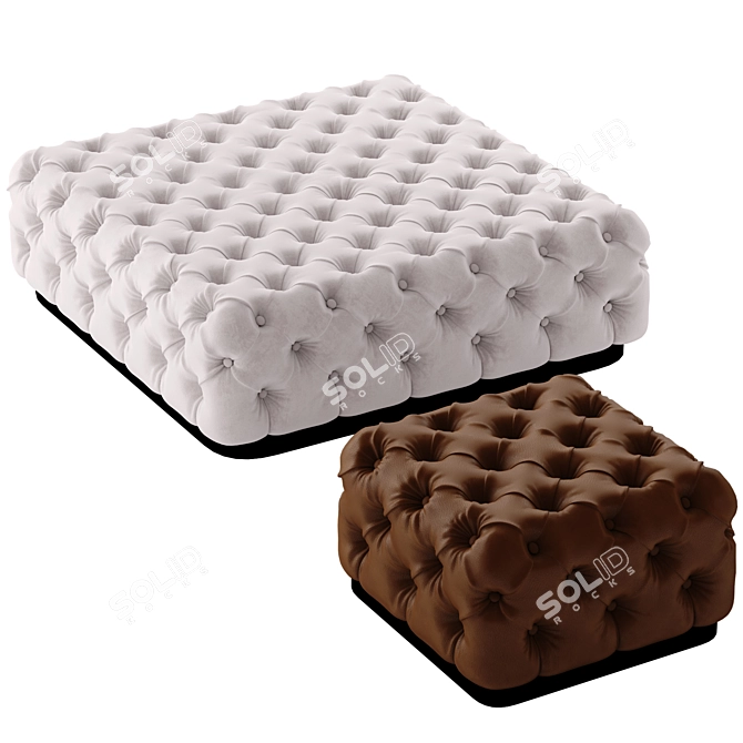 Italian Square Pouf: Stylish and Versatile 3D model image 1