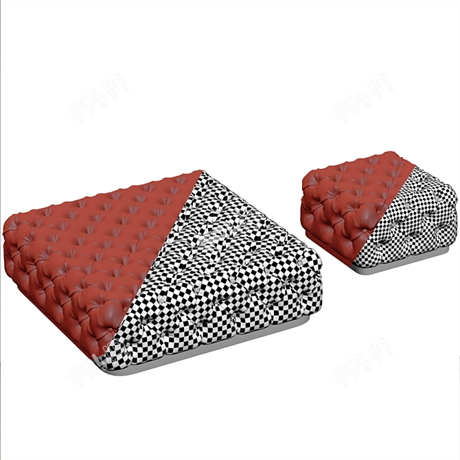 Italian Square Pouf: Stylish and Versatile 3D model image 4