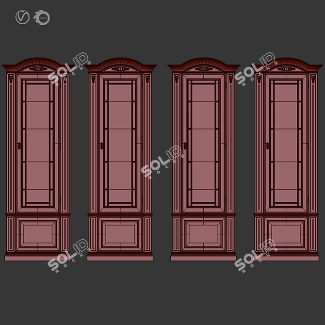 Antique English Buffet Sideboard 3D model image 4