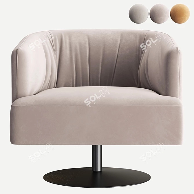Luxury Swivel Armchair: Diga Delight 3D model image 2