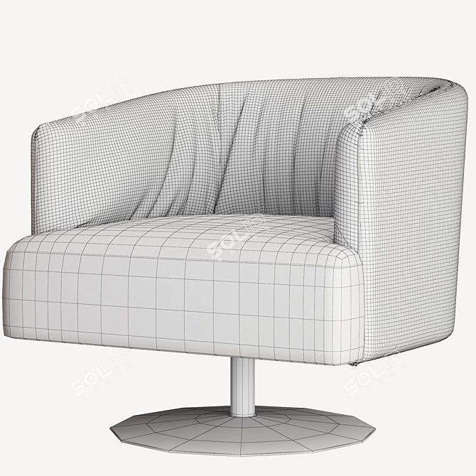 Luxury Swivel Armchair: Diga Delight 3D model image 4