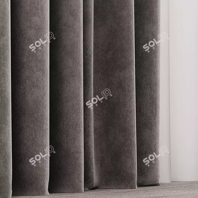 Elegant Geometric Curtains 3D model image 2